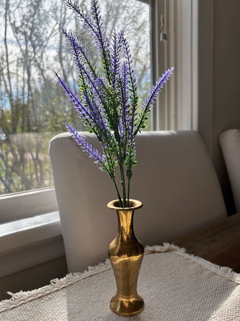 Vintage brass bud vase